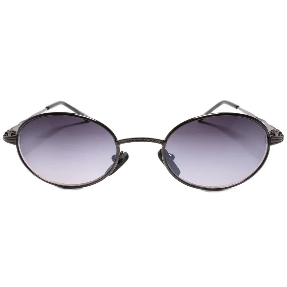 Mens Womens True Vintage Old School Hip 80s 90s Oval Sunglasses Gunmetal Frame